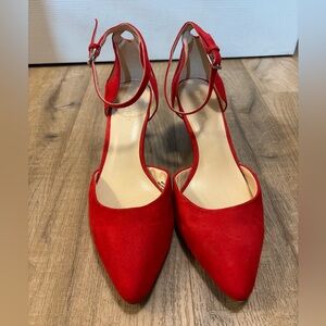 Nine West Red Ankle Strap Heels